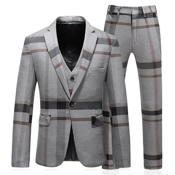 toturn 2018 new style men suits custom made classic gentleman wedding suits 3pcs striped grid blazers vest pants slim fit tuxedo, White;black
toturn 2018 new style men suits custom made classic gentleman wedding suits 3pcs striped grid blazers vest pants slim fit tuxedo, White;black