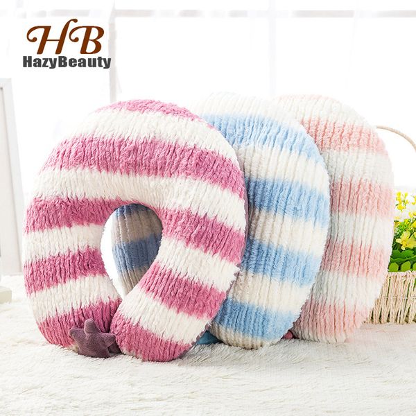 

comfortable winter pillow women u-shaped warm short plush neck nap pillows for office and home neck support rest cushion
