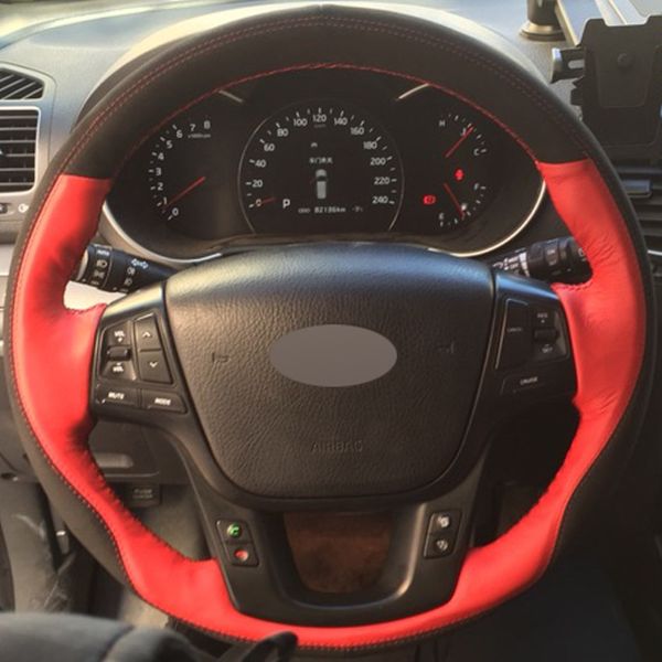 red genuine leather black suede hand-stitched steering wheel cover for kia sorento 2009-2014 kia cadenza k7 2011-2015
red genuine leather black suede hand-stitched steering wheel cover for kia sorento 2009-2014 kia cadenza k7 2011-2015
