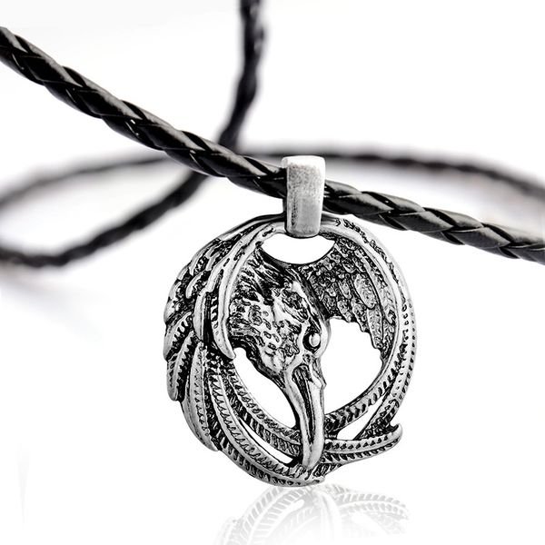 pretty slavic pendant necklace for men viking jewelry animal leather necklace, Silver
pretty slavic pendant necklace for men viking jewelry animal leather necklace, Silver