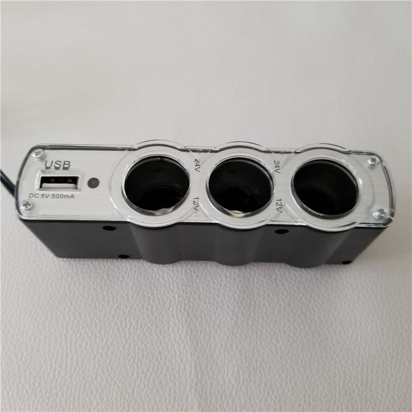 1 to 3 splitter car 0120 cigarette lighter with usb porous power charging adapter converter
1 to 3 splitter car 0120 cigarette lighter with usb porous power charging adapter converter