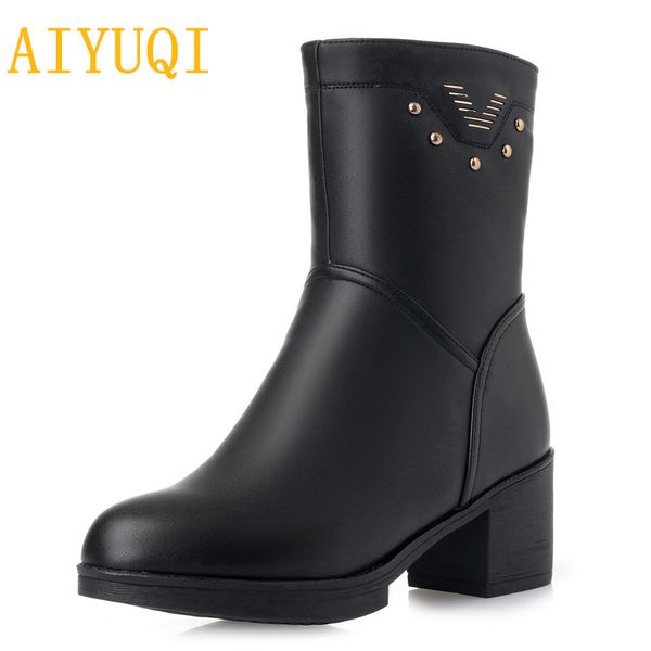aiyuqi winter boots for women 2018 new genuine leather ladies boots,big size 35#-43# thick wool warm female snow boots shoes, Black
aiyuqi winter boots for women 2018 new genuine leather ladies boots,big size 35#-43# thick wool warm female snow boots shoes, Black