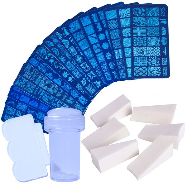 11pcs nail stamping plates geometry lace flower dream catcher with jelly stamper scrapper sponge manicure image plate tool ji804, White
11pcs nail stamping plates geometry lace flower dream catcher with jelly stamper scrapper sponge manicure image plate tool ji804, White