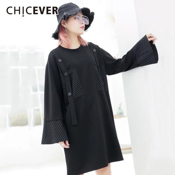 chicever autumn patchwork striped female dresses for women o neck flare sleeve loose dress fashion casual clothes new, Black;gray
chicever autumn patchwork striped female dresses for women o neck flare sleeve loose dress fashion casual clothes new, Black;gray