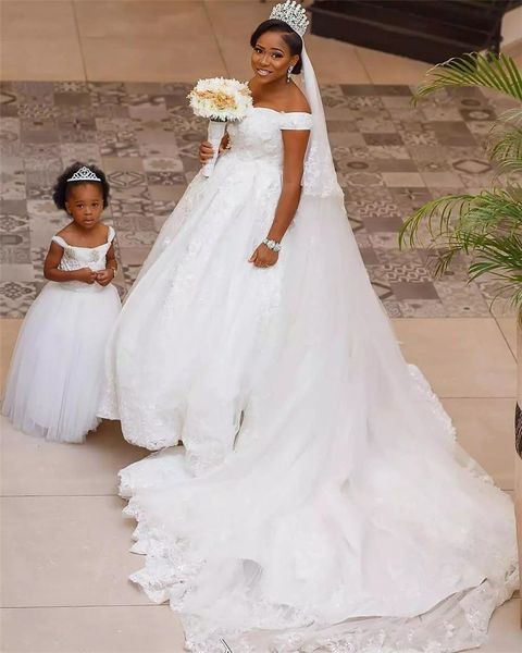off shoulder 3d floral lace applique beaded button back elegant a line wedding dresses court train south african formal bridal gowns, White
off shoulder 3d floral lace applique beaded button back elegant a line wedding dresses court train south african formal bridal gowns, White