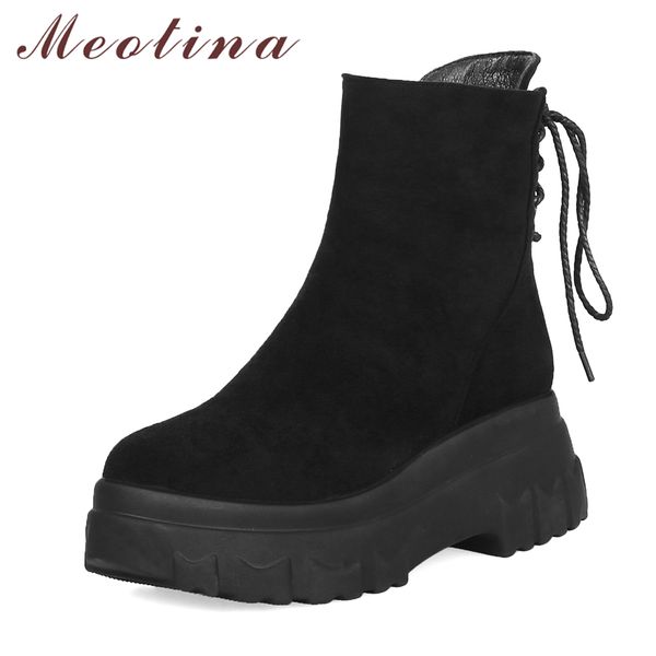 meotina ankle boots winter women boots zipper flat platform heel short cross strap high heel shoes ladies large size 33-43, Black
meotina ankle boots winter women boots zipper flat platform heel short cross strap high heel shoes ladies large size 33-43, Black