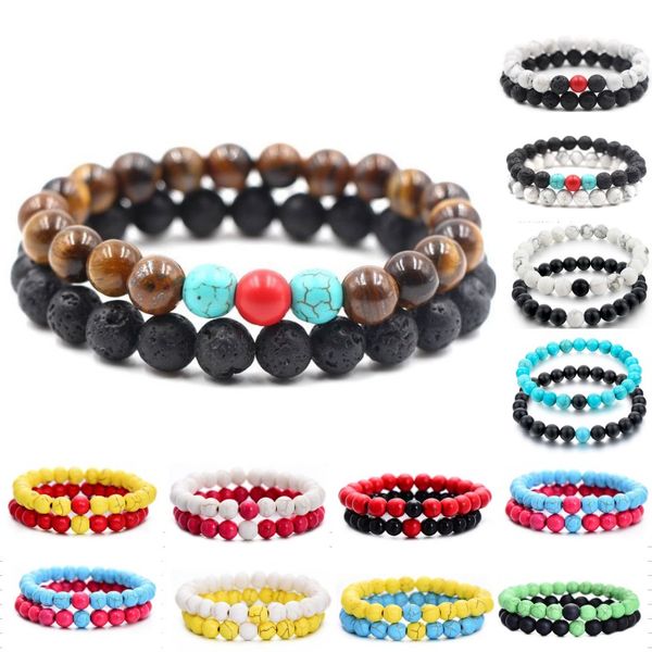 2pcs set fashion couple 8mm tiger eye stone bracelets bangles classic natural lava stones charm bead bracelet, Black
2pcs set fashion couple 8mm tiger eye stone bracelets bangles classic natural lava stones charm bead bracelet, Black