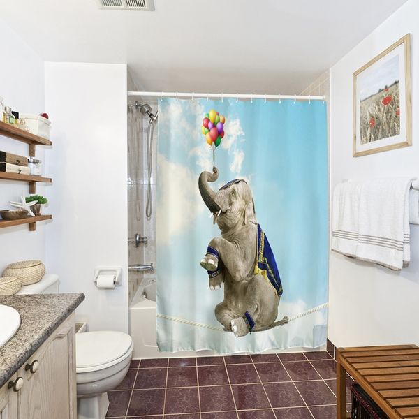 polyester waterproof home bathroom shower curtain balloon elephant pattern decor w/12 hooks
polyester waterproof home bathroom shower curtain balloon elephant pattern decor w/12 hooks