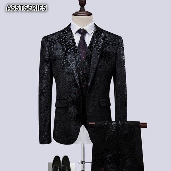 luxury men suit fashion new single breasted black flower night club tuxedo men suits british bridegroom wedding suits for, White;black
luxury men suit fashion new single breasted black flower night club tuxedo men suits british bridegroom wedding suits for, White;black