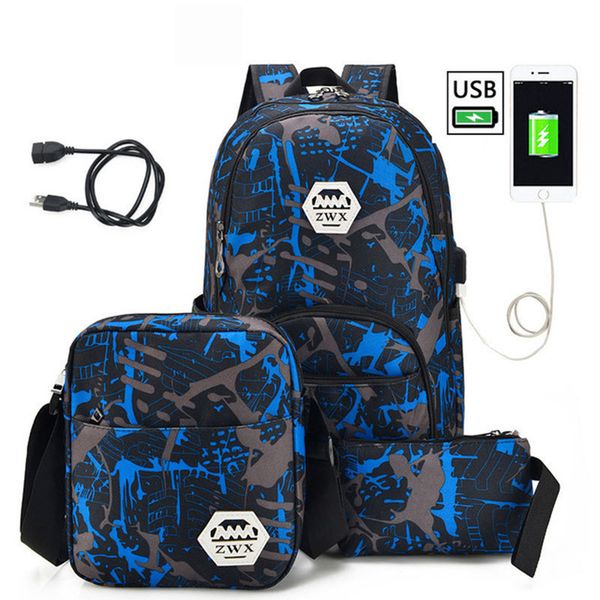 for boys one shoulder big student book bag 3pcs usb male backpack bag set red and blue high school bag men school backpack women y18110107
for boys one shoulder big student book bag 3pcs usb male backpack bag set red and blue high school bag men school backpack women y18110107