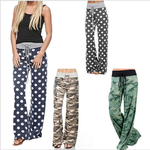 2018 new autumn loose women's fashion elegant camouflage wide leg pants, Black;white
2018 new autumn loose women's fashion elegant camouflage wide leg pants, Black;white