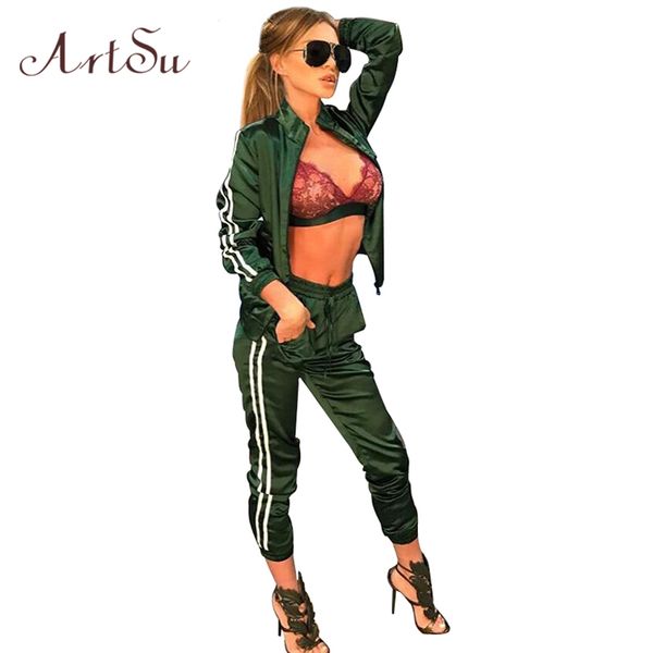 women 2017 autumn two pieces set casual hoody jacket tracksuit pants streetwear satin suit slim girls sets assu30021, Gray
women 2017 autumn two pieces set casual hoody jacket tracksuit pants streetwear satin suit slim girls sets assu30021, Gray