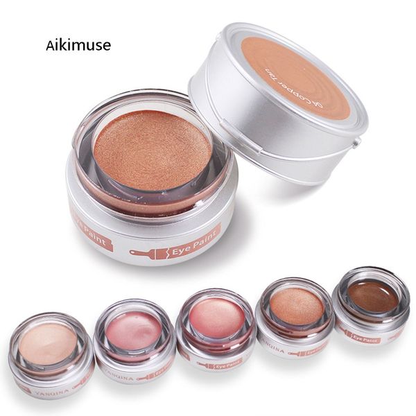 aikimuse cosmetic makeup glitter shimmer matte eye shadow palette make up 5 colors pearl eye shadow cream women gift