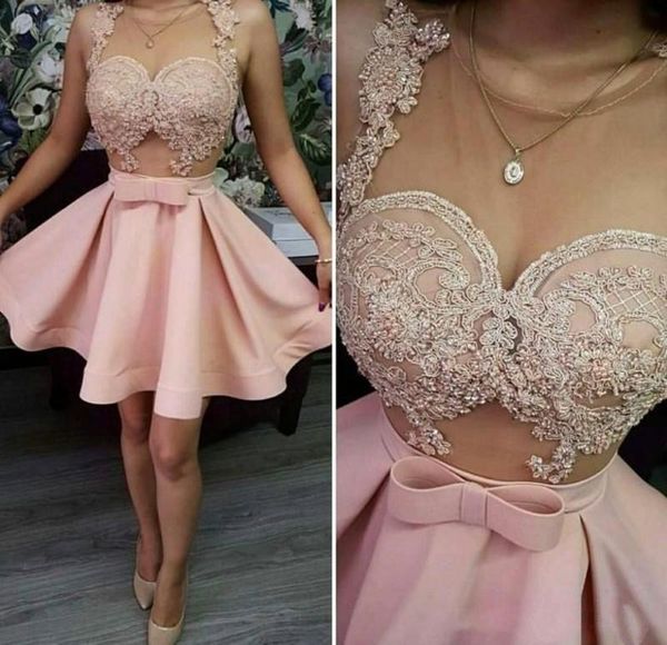 ligth pink homecoming dresses sheer neck lace appliques short prom dress sheer neck see through cocktail party dress gowns, Blue;pink
ligth pink homecoming dresses sheer neck lace appliques short prom dress sheer neck see through cocktail party dress gowns, Blue;pink