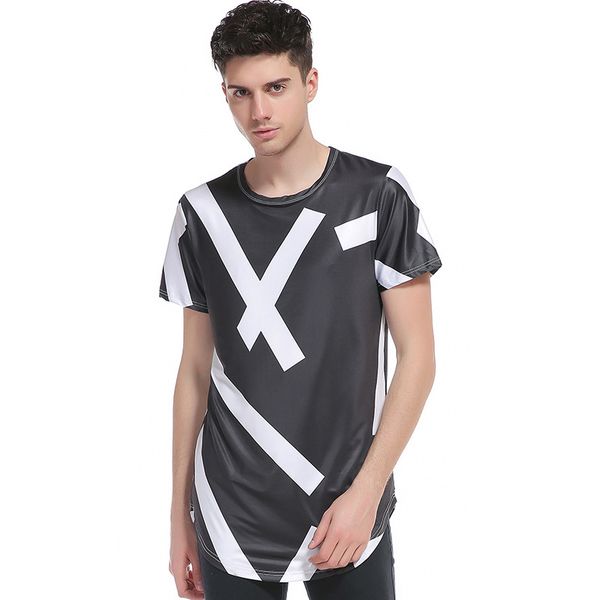 men 3d printed t-shirts striped geometry design hip hop high streetwear clothing summer tees, White;black
men 3d printed t-shirts striped geometry design hip hop high streetwear clothing summer tees, White;black