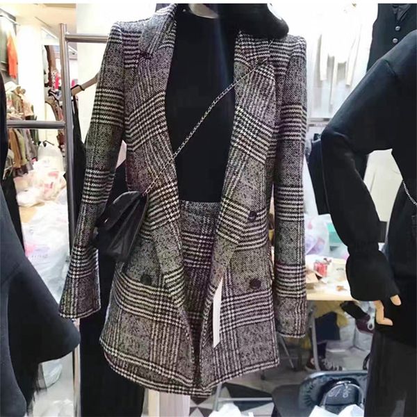 new spring autumn fashion women's sets double breasted long sleeve jackets + plaid short a-line skirts female suits skirt set, Gray
new spring autumn fashion women's sets double breasted long sleeve jackets + plaid short a-line skirts female suits skirt set, Gray