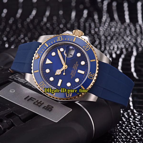 9 style 116613 date hk 2813 automatic blue dial sapphire glass mens watch ceramics bezel two tone rose gold case rubber strap watches, Slivery;brown
9 style 116613 date hk 2813 automatic blue dial sapphire glass mens watch ceramics bezel two tone rose gold case rubber strap watches, Slivery;brown