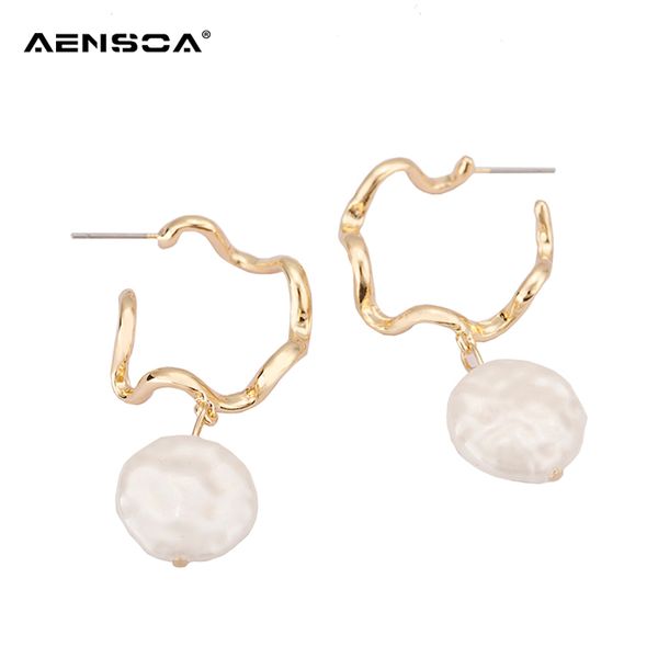 elegant minimalist gold open hoop earrings circle chic fashion alloy jewelry metal twisted hoop statement pearl cute earrings, Golden
elegant minimalist gold open hoop earrings circle chic fashion alloy jewelry metal twisted hoop statement pearl cute earrings, Golden