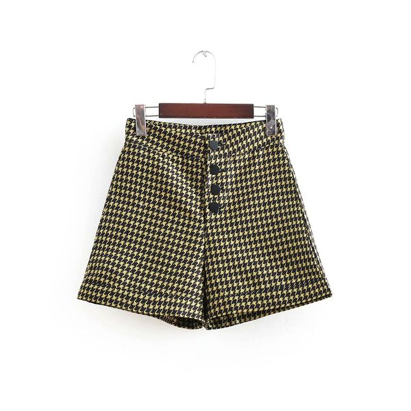 2018 women vintage houndstooth plaid button shorts ladies casual chic high waist short pants pantalones cortos p159, White;black
2018 women vintage houndstooth plaid button shorts ladies casual chic high waist short pants pantalones cortos p159, White;black