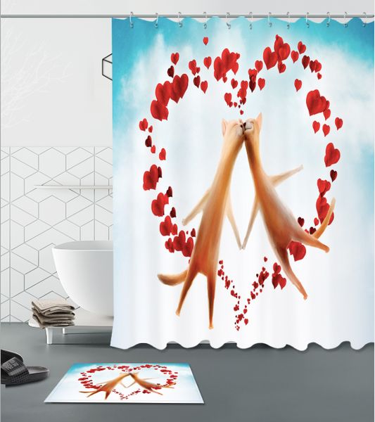 lover cat with kiss shower curtain polyester fabric bathroom fantastic decorations bath curtains hooks floor mats sets
lover cat with kiss shower curtain polyester fabric bathroom fantastic decorations bath curtains hooks floor mats sets