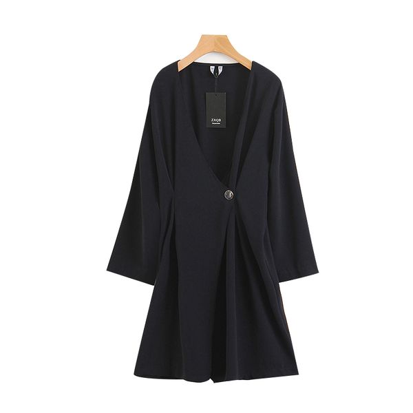 casual womens pure color cardigan dress v-neck waist metal single button back pleat long sleeve dress new kind, Black;gray
casual womens pure color cardigan dress v-neck waist metal single button back pleat long sleeve dress new kind, Black;gray