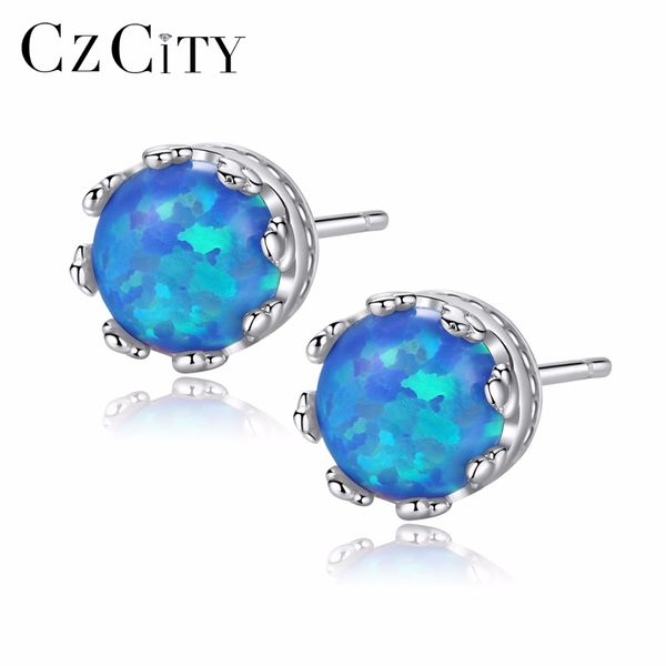 czcity 925 sterling silver round fire opal stud earrings elegant blue opal hamsa earing studs jewelry for women orecchini se0244, Golden;silver
czcity 925 sterling silver round fire opal stud earrings elegant blue opal hamsa earing studs jewelry for women orecchini se0244, Golden;silver