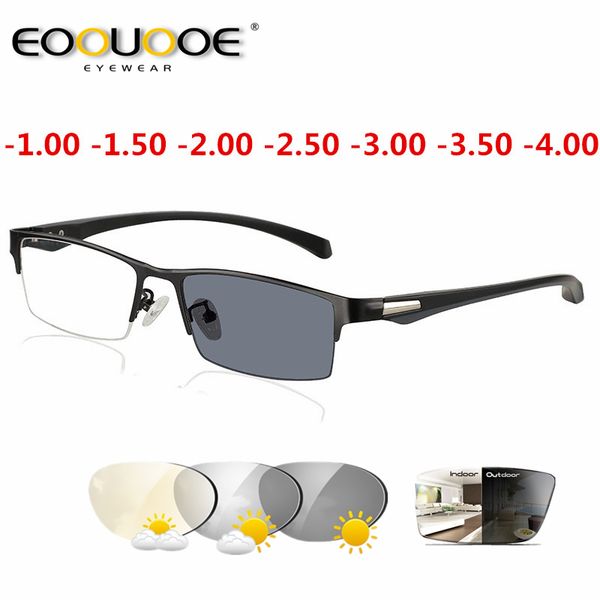 new sun pchromic myopia eyeglasses optical men student finished myopia eyewear prescription glasses frame half rim -1.0 -4.0, Silver
new sun pchromic myopia eyeglasses optical men student finished myopia eyewear prescription glasses frame half rim -1.0 -4.0, Silver