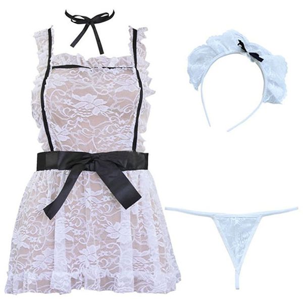underwear uniform temptation white transparency sense lace sling apron maid service maid dress up wholesale, Black
underwear uniform temptation white transparency sense lace sling apron maid service maid dress up wholesale, Black