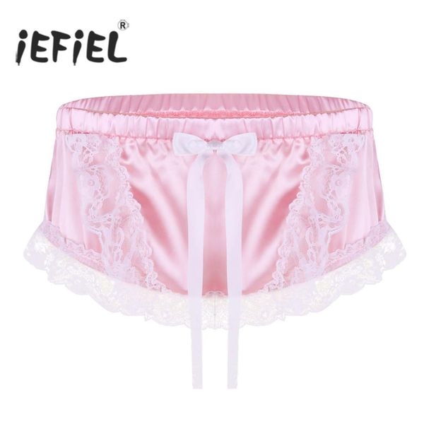 sissy gay mens lingerie panties shiny soft satin ruffled lace floral and cute bowknot briefs men underwear underpants, Black;white
sissy gay mens lingerie panties shiny soft satin ruffled lace floral and cute bowknot briefs men underwear underpants, Black;white