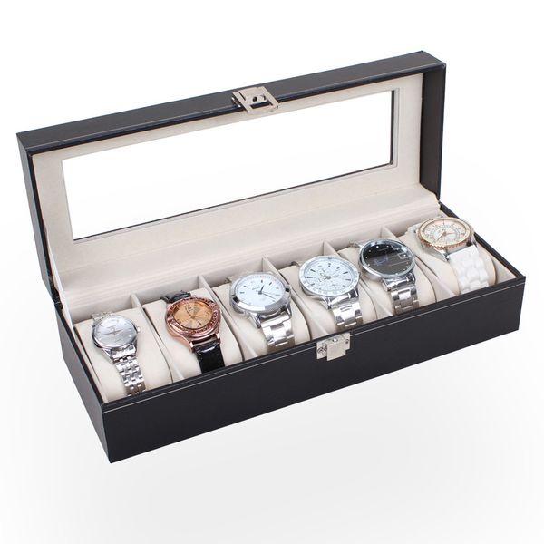 new arrivals watch box 6 slots wrist watches jewelry display storage organizer leather box case watch decoration case, Black;blue
new arrivals watch box 6 slots wrist watches jewelry display storage organizer leather box case watch decoration case, Black;blue