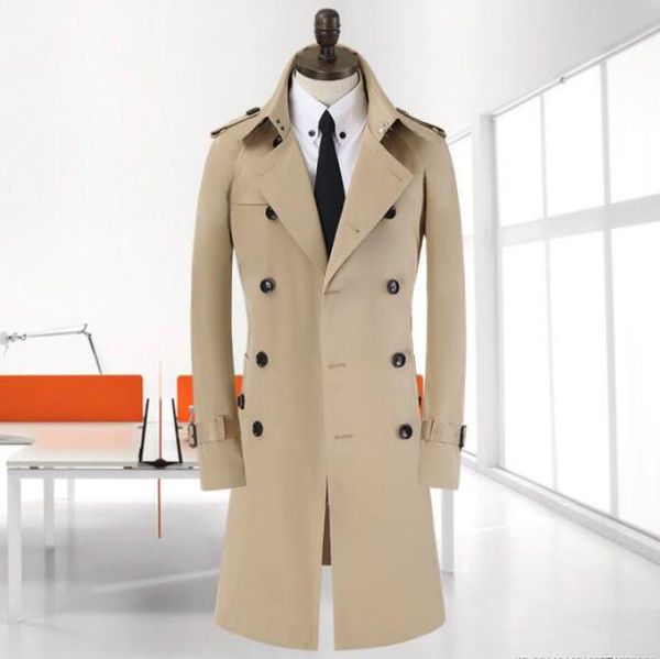 men's clothing spring autumn slim long trench coats mens design business casual plus size double breasted coats men outerwear, Tan;black
men's clothing spring autumn slim long trench coats mens design business casual plus size double breasted coats men outerwear, Tan;black