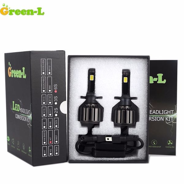 

green-l led car lights 90w 9000lm headlight h7 led h4 h3 h11 9005 9006 h1 d2s fog headlight auto lamps for car ing