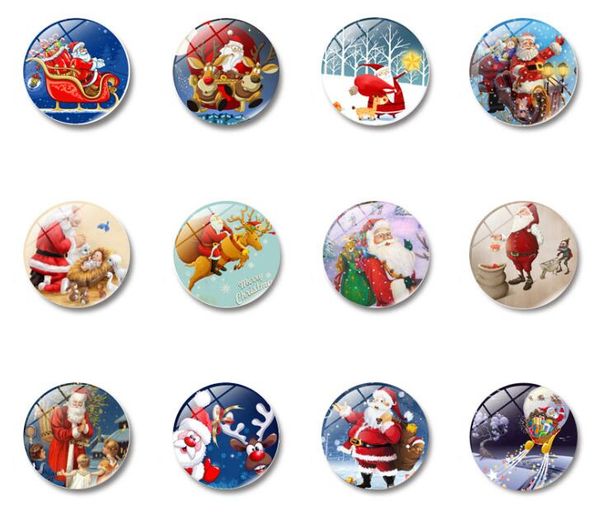 

christmas fridge magnets glass elk santa claus decorative refrigerator magnets christmas gifts present message board 30mm