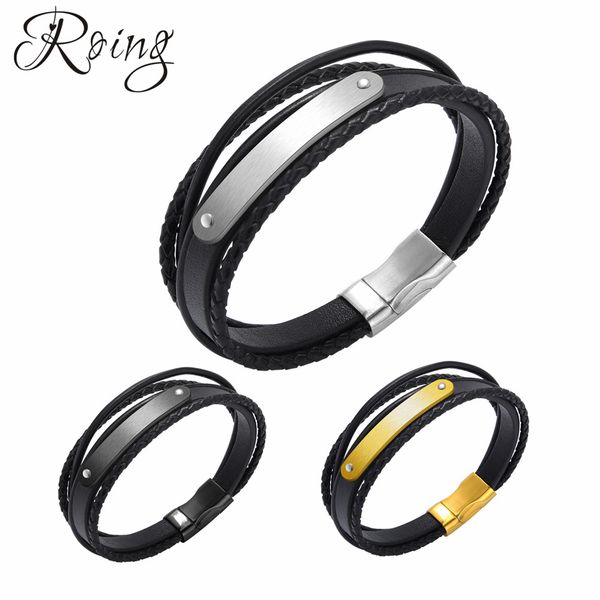 roing модные 3 слоя черный обернуть кожаный браслет для мужчин женщин плетеный манжеты из нержавеющей стали регулируемый браслет ювелирных и, Black
roing модные 3 слоя черный обернуть кожаный браслет для мужчин женщин плетеный манжеты из нержавеющей стали регулируемый браслет ювелирных и, Black