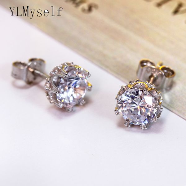 925 silver earrings 7mm round cut stone ol jewelry jewellery gift for her elegant small stud earring, Golden;silver
925 silver earrings 7mm round cut stone ol jewelry jewellery gift for her elegant small stud earring, Golden;silver