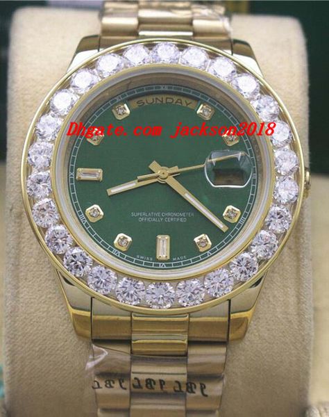 Luxury Watches 18K Gold Green Bigger Diamond Dial & Bezel 118348 - WATCH CHEST 41mm Automatic Fashion Men's Watch Wristwatch
Luxury Watches 18K Gold Green Bigger Diamond Dial & Bezel 118348 - WATCH CHEST 41mm Automatic Fashion Men's Watch Wristwatch