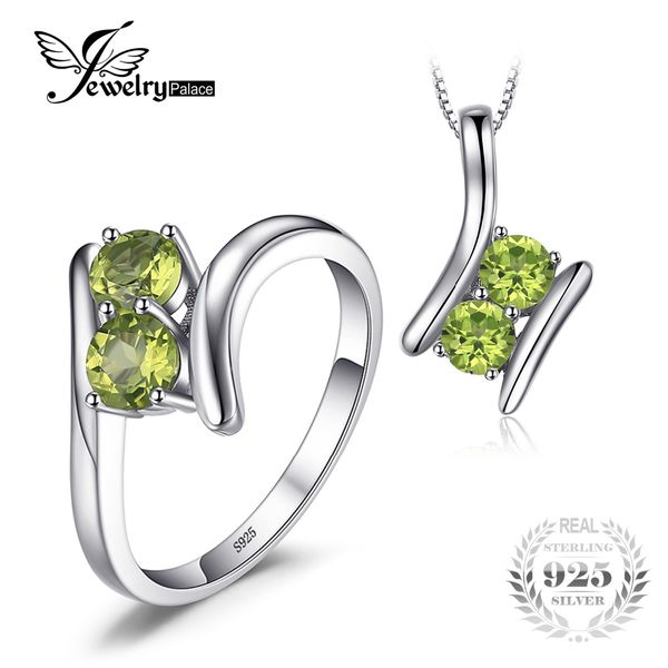 jewelrypalace fashion 1.64ct genuine peridot 2 stone pendant necklace ring real 925 sterling silver 45cm chain fine jewelry sets, Black
jewelrypalace fashion 1.64ct genuine peridot 2 stone pendant necklace ring real 925 sterling silver 45cm chain fine jewelry sets, Black
