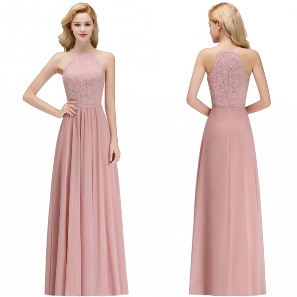 2019 lace chiffon dusty rose bridesmaid dresses halter neck sheath beach prom gowns for wedding guest evening dress bm0057, White;pink
2019 lace chiffon dusty rose bridesmaid dresses halter neck sheath beach prom gowns for wedding guest evening dress bm0057, White;pink