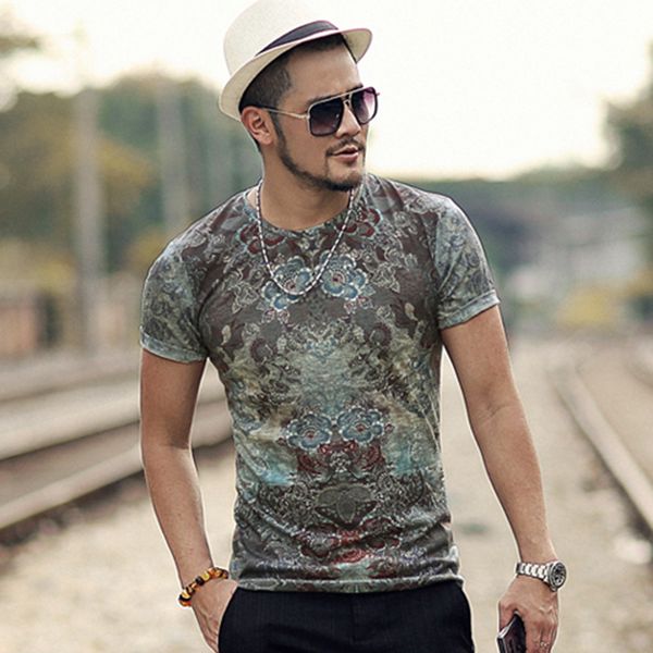 men summer retro cotton slim short sleeve printed new t-shirt metrosexual men casual fashion european style brand tees, White;black
men summer retro cotton slim short sleeve printed new t-shirt metrosexual men casual fashion european style brand tees, White;black