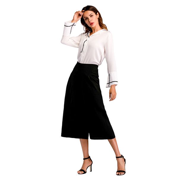women chiffon butterfly sleeve button female elegant work shirt casual long sleeve loose new 2018 spring autumn, White
women chiffon butterfly sleeve button female elegant work shirt casual long sleeve loose new 2018 spring autumn, White