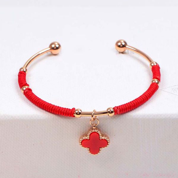 four leaf clover bracelets for women red rope bangles 18kgp rose gold stainless steel bangle bracelet for wedding jewelry, Golden;silver
four leaf clover bracelets for women red rope bangles 18kgp rose gold stainless steel bangle bracelet for wedding jewelry, Golden;silver