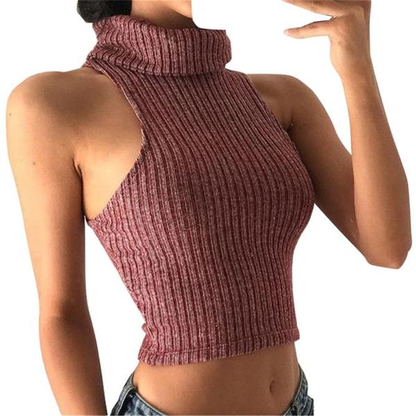 women bustier crop sleeveless knitted short turtleneck sweater knitted casual pullover tank 2018, White
women bustier crop sleeveless knitted short turtleneck sweater knitted casual pullover tank 2018, White