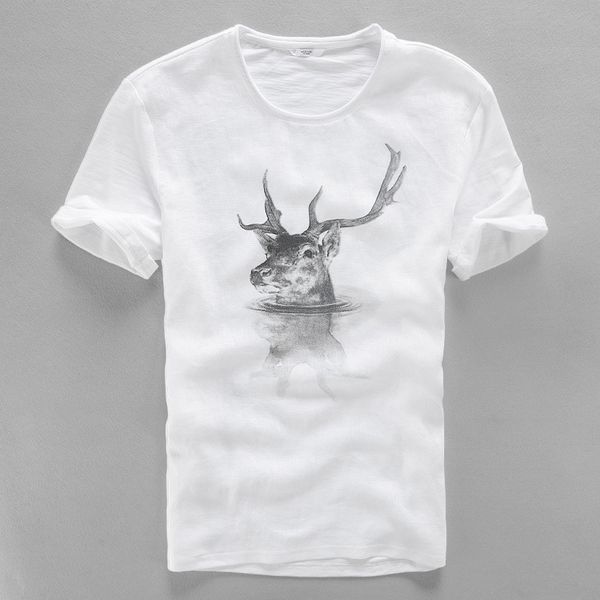 men's o-neck short sleeve t-shirt with animal print white summer casual t-shirts men cotton linen tees for men 2018 new arrivals, White;black
men's o-neck short sleeve t-shirt with animal print white summer casual t-shirts men cotton linen tees for men 2018 new arrivals, White;black