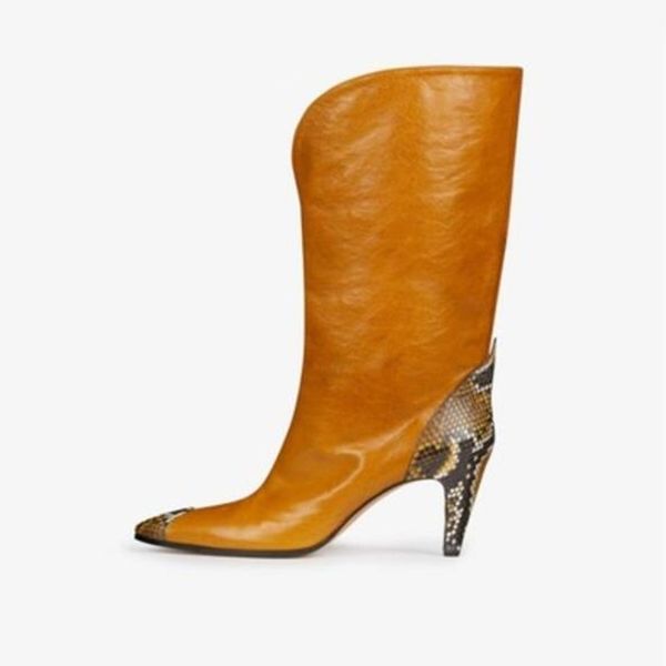 knee high pointed toe boots snakeskin print spike heel boots loose slip-on women fashion catwalk shoes patchwork design, Black
knee high pointed toe boots snakeskin print spike heel boots loose slip-on women fashion catwalk shoes patchwork design, Black