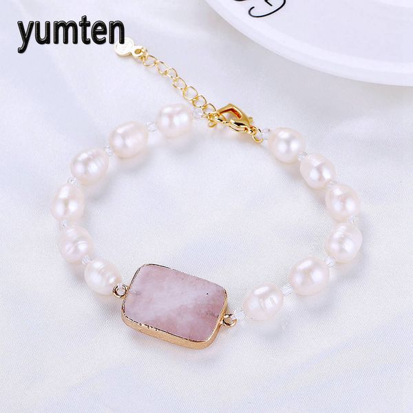 yumten genuine pearl bracelet for women brides bridesmaids baroque pearl jewelry natural rose quartz stone pulseras mujer gift, Golden;silver
yumten genuine pearl bracelet for women brides bridesmaids baroque pearl jewelry natural rose quartz stone pulseras mujer gift, Golden;silver