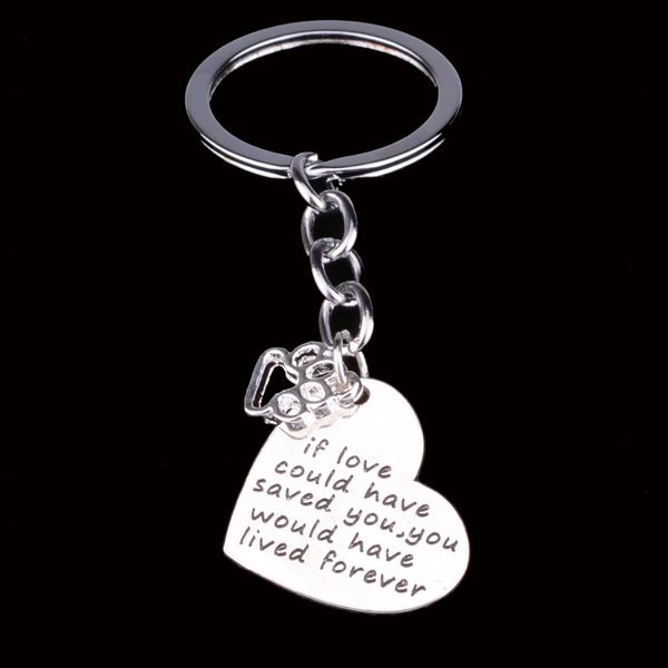 12 pc/lot if love could have saved you heart keychain key ring print pet rescue charm jewelry women men car bag keyring gift, Silver
12 pc/lot if love could have saved you heart keychain key ring print pet rescue charm jewelry women men car bag keyring gift, Silver