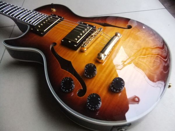 wholesale new left handed custom shop small jazz electric guitar with f hole in sunburst 110315
wholesale new left handed custom shop small jazz electric guitar with f hole in sunburst 110315