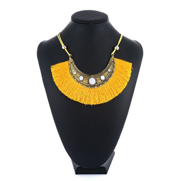 kmvexo bohemian tassel pendant necklace black blue red yellow white fringe tassels gold resin ethnic sweater chain jewelry gift, Silver
kmvexo bohemian tassel pendant necklace black blue red yellow white fringe tassels gold resin ethnic sweater chain jewelry gift, Silver