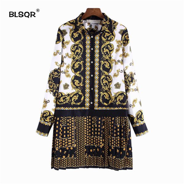 women stylish floral print patchwork pleated dress long sleeve turn down collar pleated female casual dresses vestidos, Black;gray
women stylish floral print patchwork pleated dress long sleeve turn down collar pleated female casual dresses vestidos, Black;gray