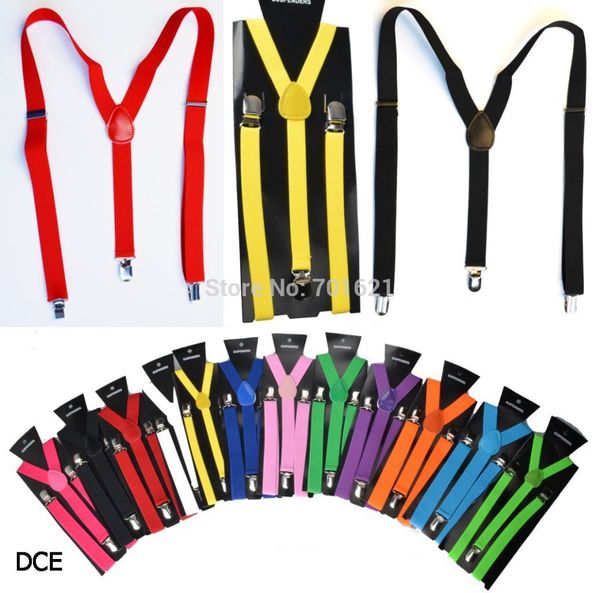 new mens womens clip-on suspenders elastic y-shape adjustable braces colorful 300pcs, Black;white
new mens womens clip-on suspenders elastic y-shape adjustable braces colorful 300pcs, Black;white